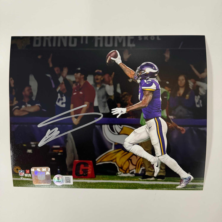 Autographed/Signed Stefon Diggs "Minneapolis Miracle" Minnesota Vikings 8x10 Football Photo Beckett BAS COA
