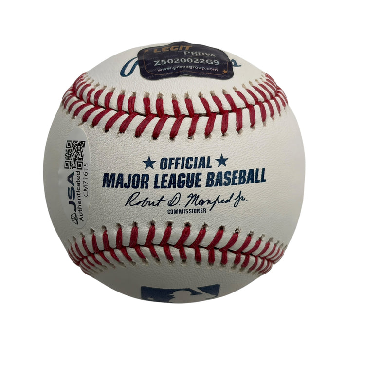 Autographed/Signed Jacob Misiorowski Rawlings Official Major League ROML Baseball JSA COA