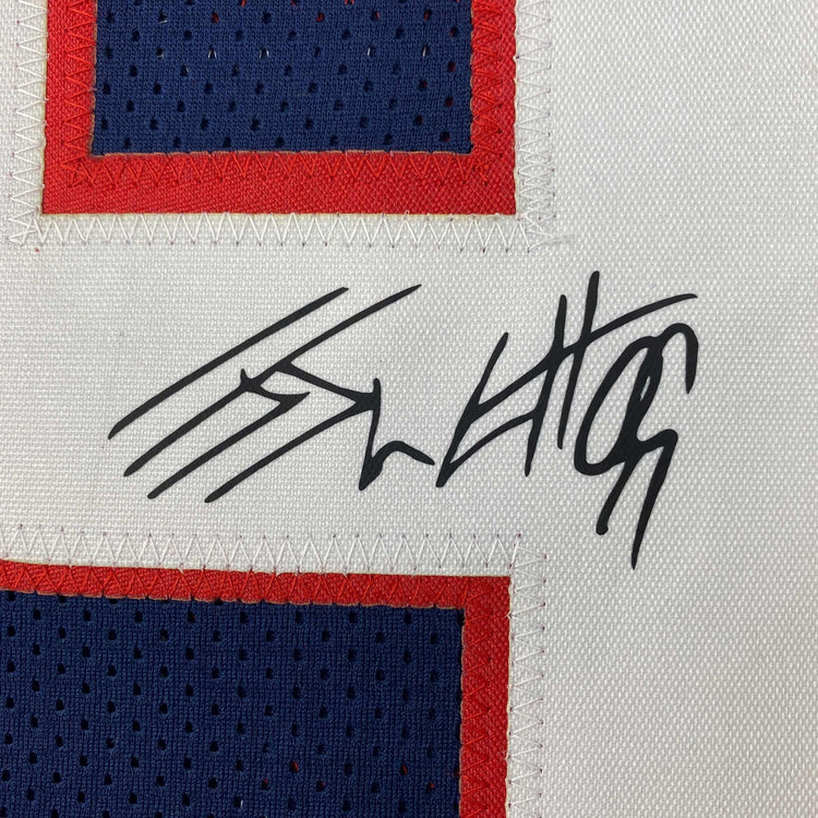 Facsimile Autographed JJ J.J. Watt Houston Blue Reprint Laser Auto Football Jersey Size Men's XL