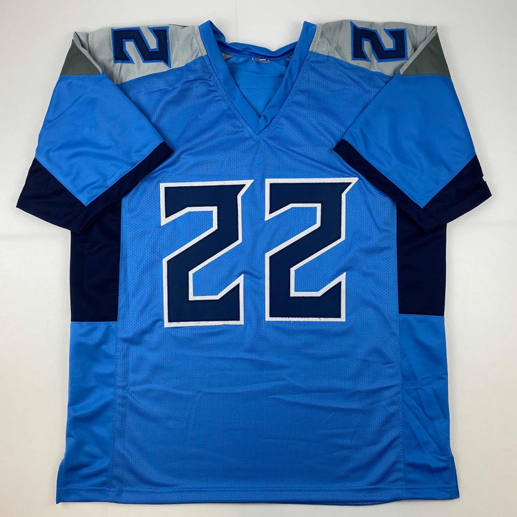 Facsimile Autographed Derrick Henry Tennessee Light Blue Reprint Laser Auto Football Jersey Size Men's XL