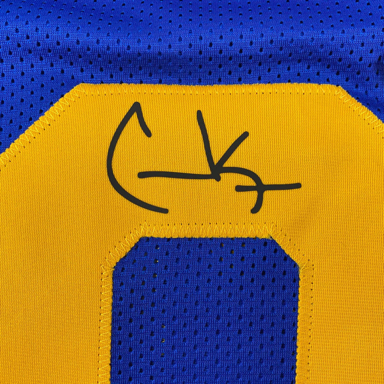 Facsimile Autographed Cooper Kupp Los Angeles LA Royal Blue Retro Reprint Laser Auto Football Jersey Size Men's XL