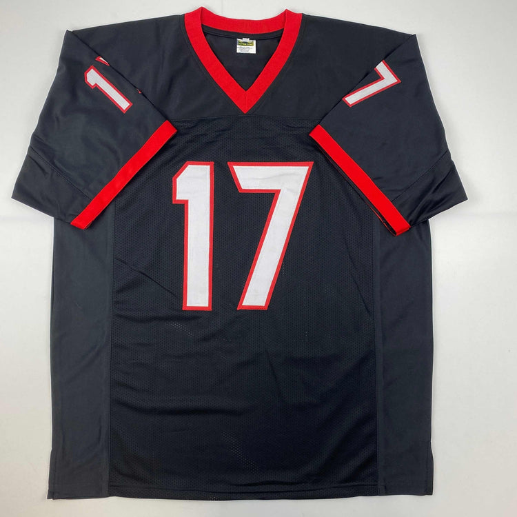 Facsimile Autographed Nakobe Dean Georgia Black Reprint Laser Auto College Football Jersey Size Men's XL