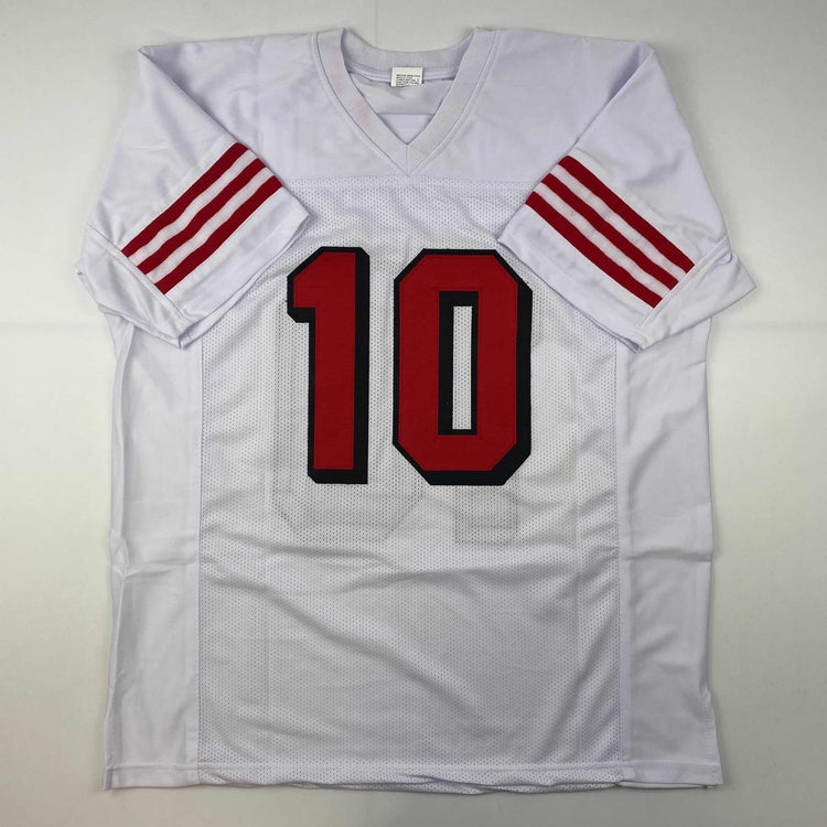 Facsimile Autographed Jimmy Garoppolo San Francisco White Alternate Reprint Laser Auto Football Jersey Size Men's XL