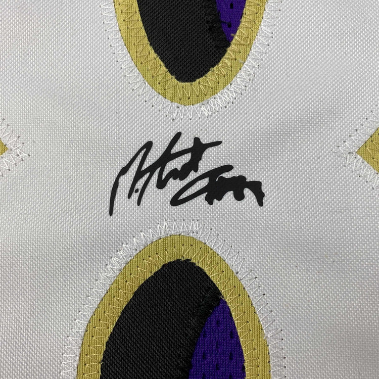 Facsimile Autographed Mark Andrews Baltimore Purple Reprint Laser Auto Football Jersey Size Men's XL