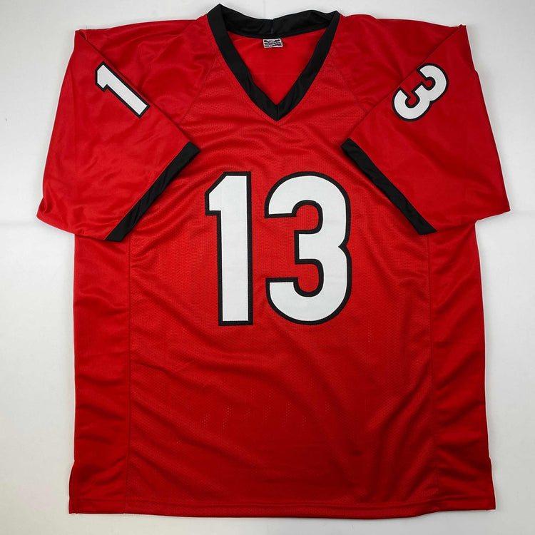 Facsimile Autographed Stetson Bennett IV Georgia Red Reprint Laser Auto College Football Jersey Size Men's XL