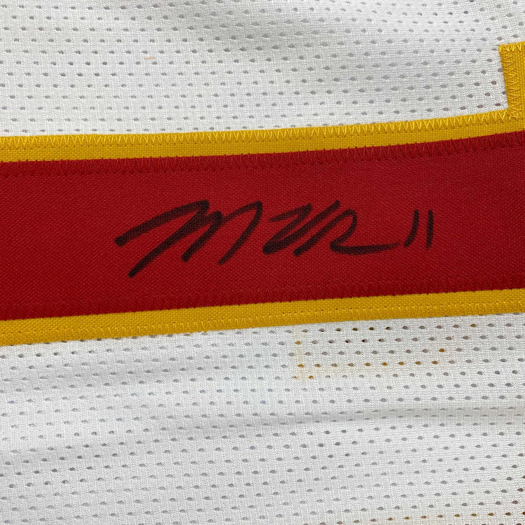 Autographed/Signed Marquez Valdes-Scantling Kansas City White Football Jersey Beckett BAS COA