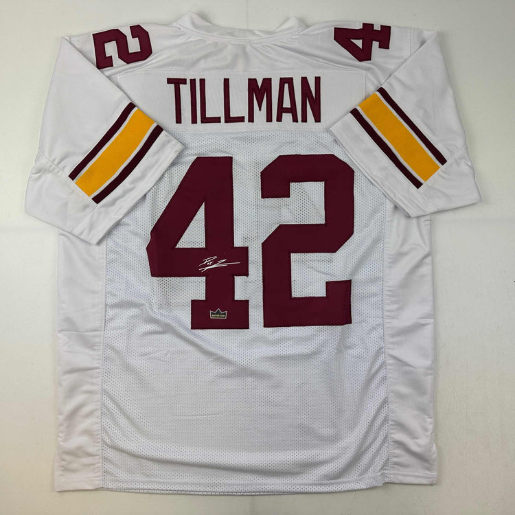 Facsimile Autographed Pat Tillman Arizona State White Reprint Laser Auto College Football Jersey Size Men's XL