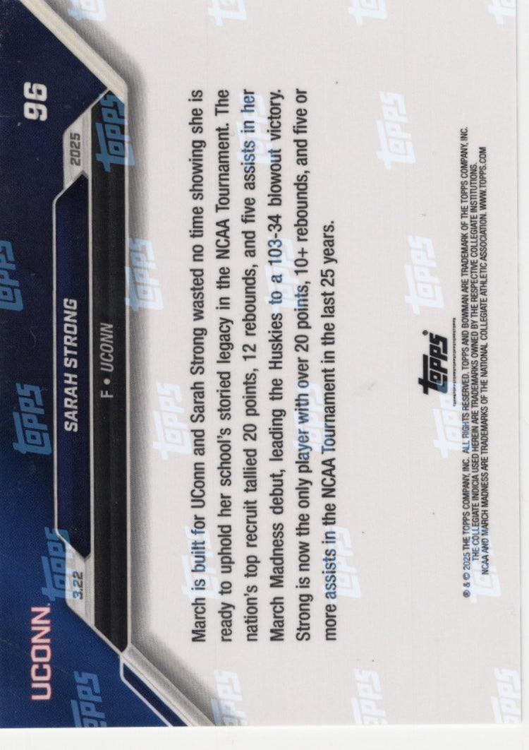 2024 Topps Bowman U Now Sarah Strong #96 Blue /49 Rookie RC Basketball Card