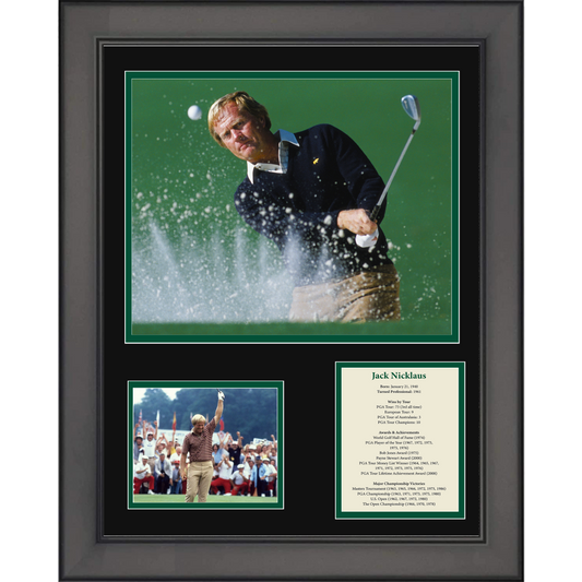 Framed Jack Nicklaus Hall of Fame PGA Golf 11"x14" Three Photo Collage