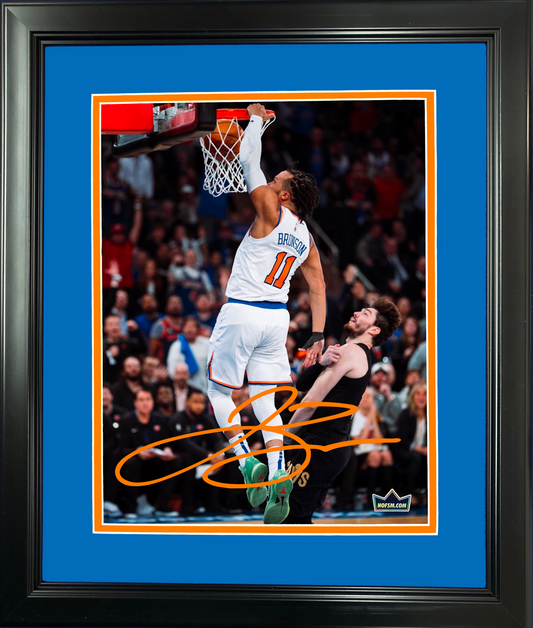 Framed Jalen Brunson New York Knicks Facsimile Laser Engraved Signature Auto 11"x14" Basketball Photo HOFSM Holo