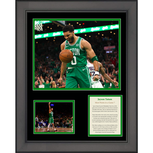 Framed Jayson Tatum NBA Record 51 Points in a Game 7 Boston Celtics Basketball 11"x14" Three Photo Collage