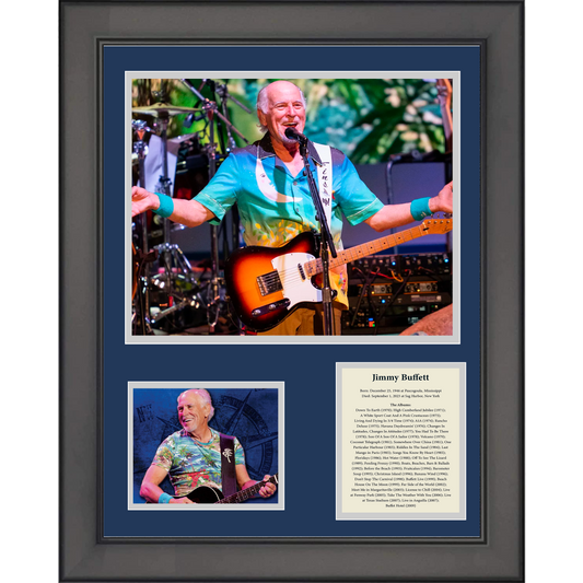 Framed Jimmy Buffett 11"x14" Music Three Photo Collage