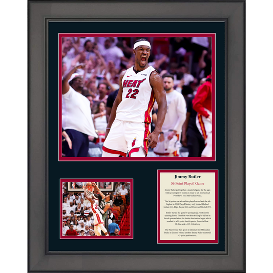 Framed Jimmy Butler 56 Point Playoff Game vs Milwaukee Bucks Miami Heat 11"x14" Basketball Three Photo Collage