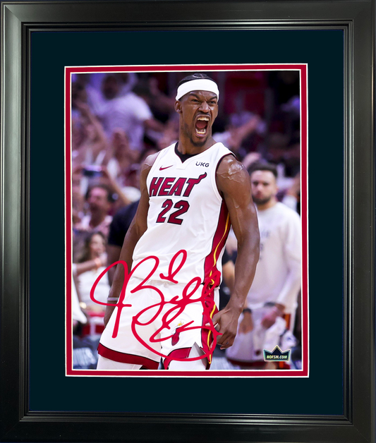 Framed Jimmy Butler Miami Heat Facsimile Laser Engraved Signature Auto 11"x14" Basketball Photo HOFSM Holo