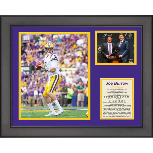 Framed Joe Burrow LSU Heisman Trophy 11"x14" College Football Three Photo Collage