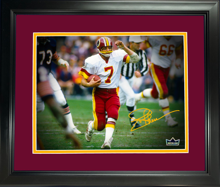 Framed Joe Theismann Facsimile Laser Engraved Signature Auto Washington Commanders 11"x14" Football Photo HOFSM Holo