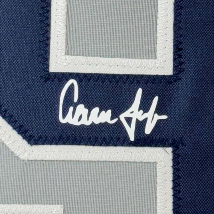 Framed Facsimile Autographed Aaron Judge 35x39 New York Grey Reprint Laser Auto Baseball Jersey