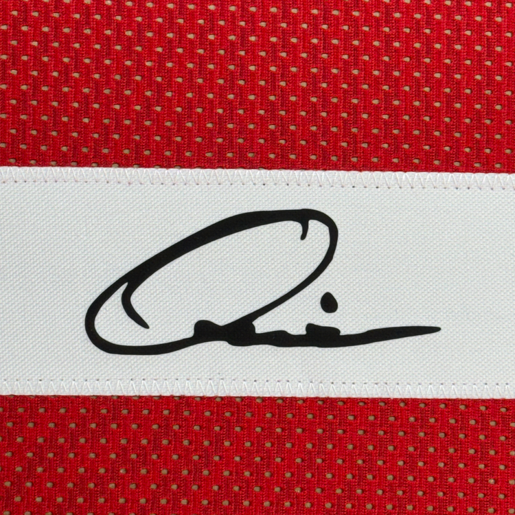 Framed Facsimile Autographed Quinshon Judkins 35x39 Ohio State Red Reprint Laser Auto College Football Jersey