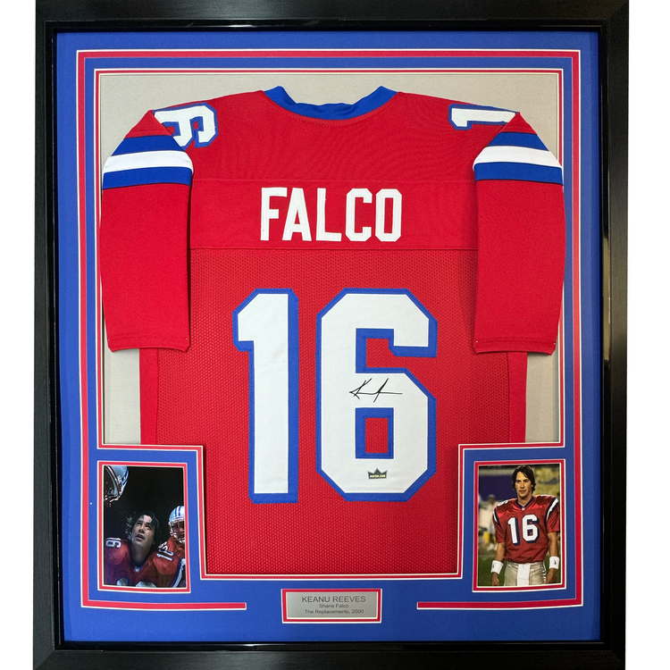 Framed Facsimile Autographed Keanu Reeves Shane Falco 35x39 The Replacements Movie Washington Red Reprint Laser Auto Football Jersey