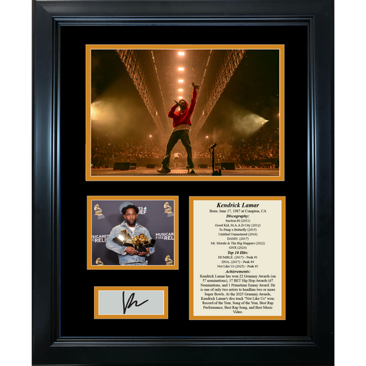 Framed Kendrick Lamar Not Like Us Discography Facsimile Laser Engraved Signature Auto 11"x14" Music Photo Sig Collage