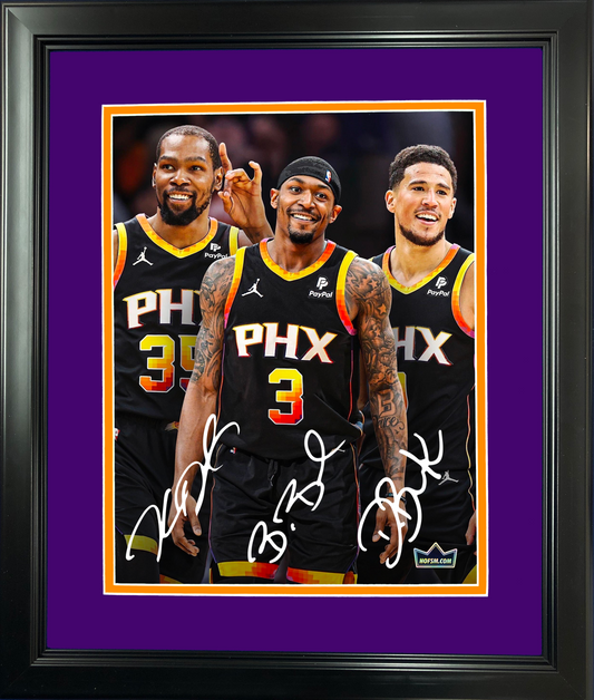 Framed Kevin Durant Devin Booker Bradley Beal Phoenix Suns Facsimile Laser Engraved Signature Auto 11"x14" Basketball Photo HOFSM Holo