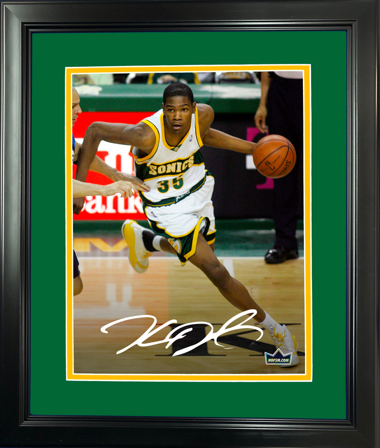 Framed Kevin Durant Facsimile Laser Engraved Signature Auto Seattle Supersonics 11"x14" Basketball Photo HOFSM Holo