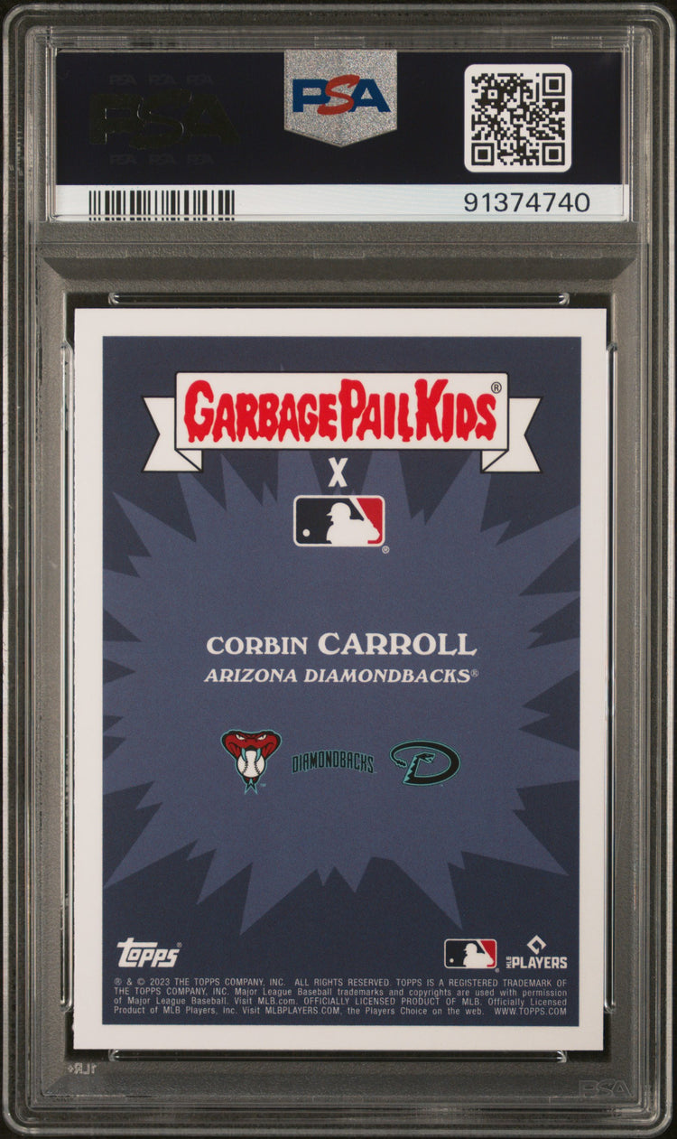 Graded 2023 Topps Garbage Pail Kids Corbin Carroll #19B Rattlin Carroll Rookie RC Baseball Card PSA 10 Gem Mint