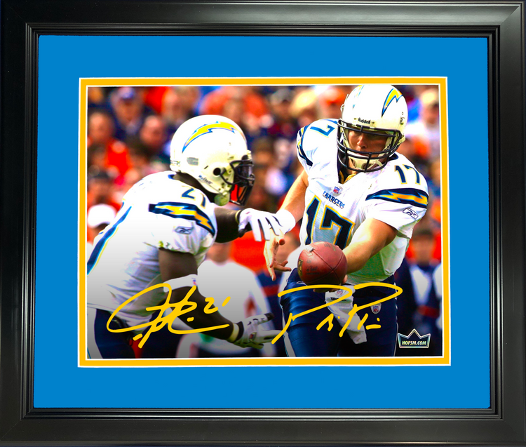 Framed LaDainian Tomlinson & Philip Rivers San Diego Chargers Dual Facsimile Laser Engraved Signature Auto 11"x14"Football Photo HOFSM Holo