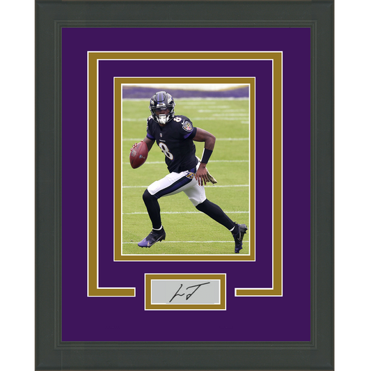 Framed Lamar Jackson Facsimile Laser Engraved Signature Auto Baltimore Ravens 11x14 Football Photo
