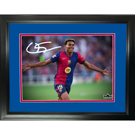 Framed Lamine Yamal FC Barcelona Facsimile Laser Engraved Signature Auto 11"x14" Soccer Photo HOFSM Holo