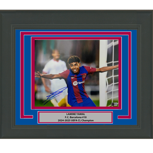 Framed Autographed/Signed Lamine Yamal FC Barcelona 11x14 Soccer Photo Beckett BAS COA