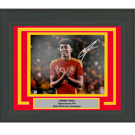 Framed Autographed/Signed Lamine Yamal Spain 11x14 Soccer World Cup Photo Beckett BAS COA #4