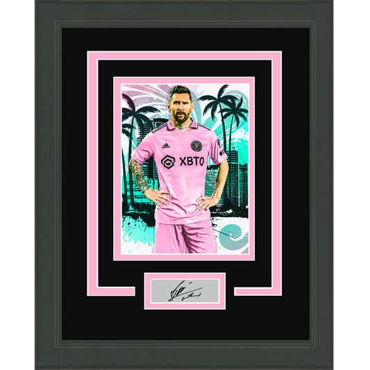Framed Lionel Messi Facsimile Laser Engraved Signature Auto Inter Miami CF 11x14 Soccer Futbol Photo