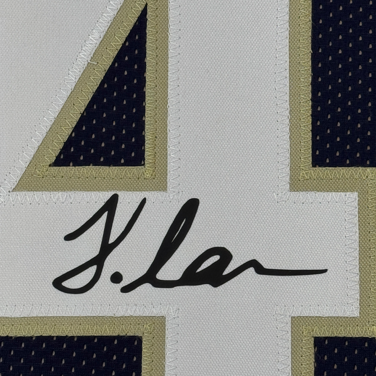 Framed Facsimile Autographed Jeremiyah Love 35x39 Notre Dame Blue Reprint Laser Auto College Football Jersey