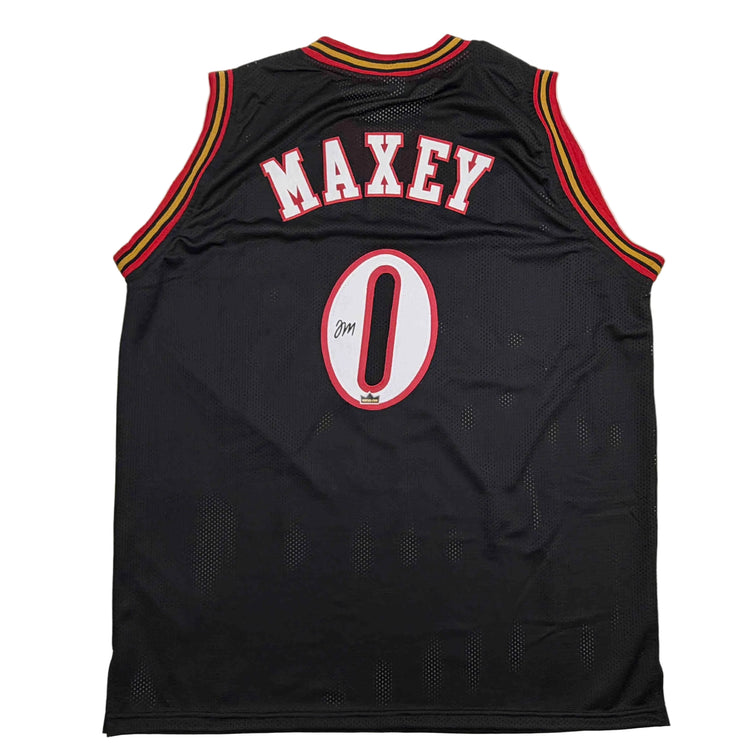 Facsimile Autographed Tyrese Maxey Philadelphia Retro Black Reprint Laser Auto Basketball Jersey Size Men's XL