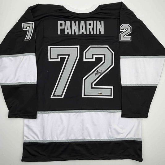 Facsimile Autographed Artemi Panarin Los Angeles Black Reprint Laser Auto Hockey Jersey Size Men's XL