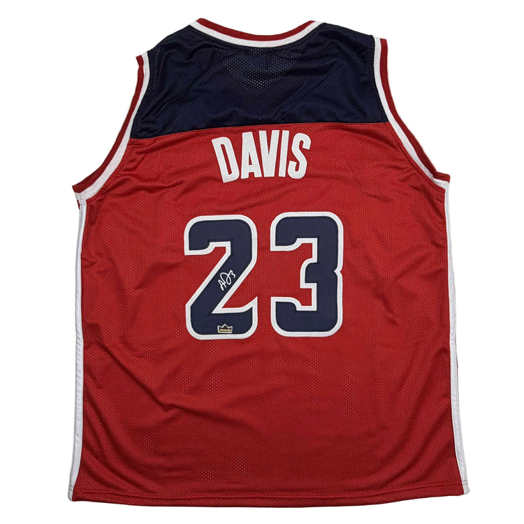 Facsimile Autographed Anthony Davis Washington Red Reprint Laser Auto Basketball Jersey Size Men's XL