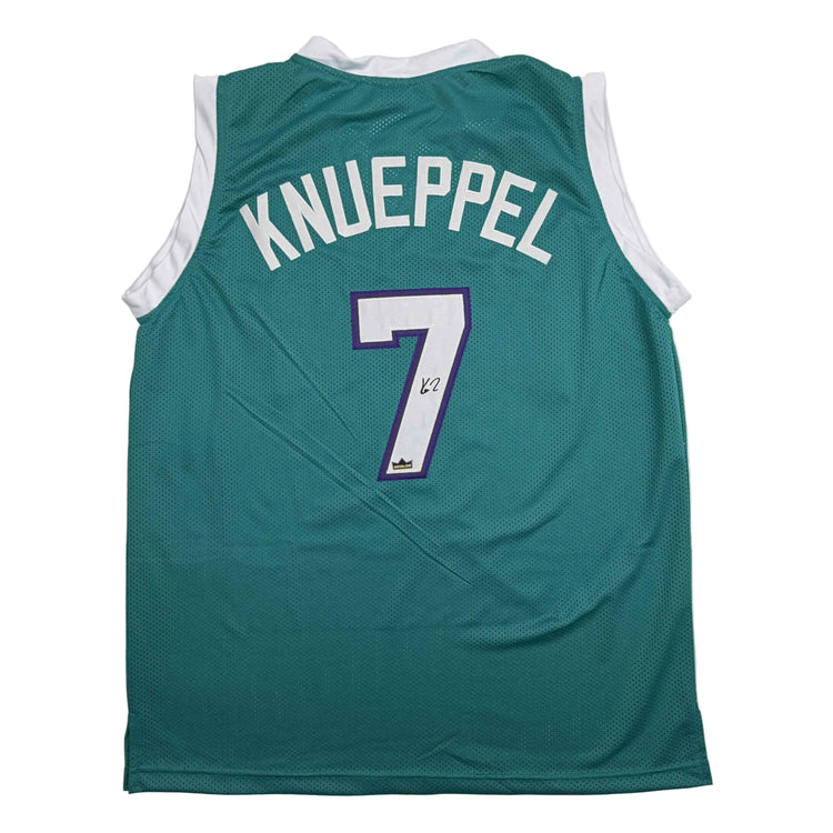Facsimile Autographed Kon Knueppel Charlotte Teal Reprint Laser Auto Basketball Jersey Size Men's XL