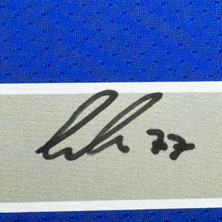 Framed Autographed/Signed Luka Doncic 35x39 Dallas Mavericks Blue Authentic Basketball Jersey JSA COA