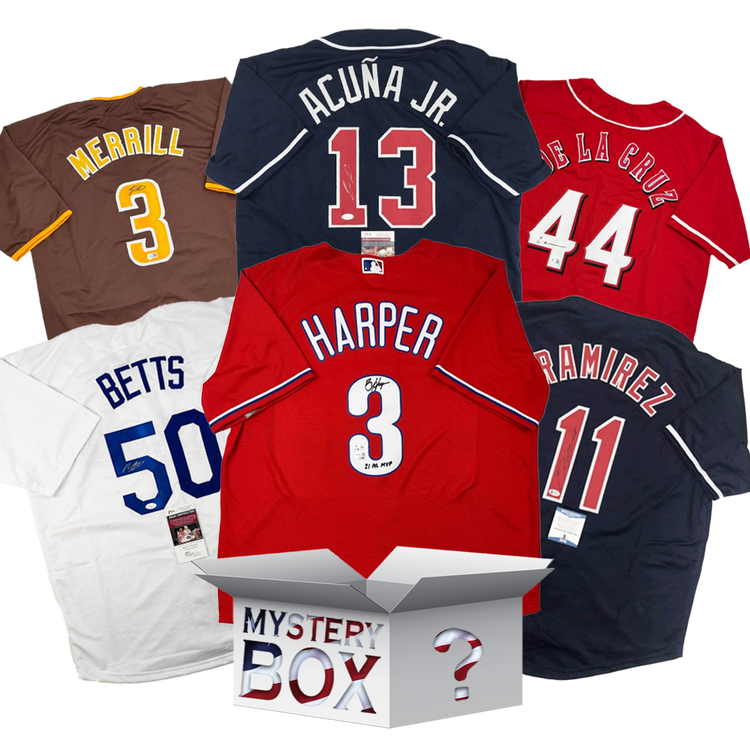 Autographed/Signed Opening Day 2025 Baseball Jersey Mystery Box with PSA JSA or Beckett COA
