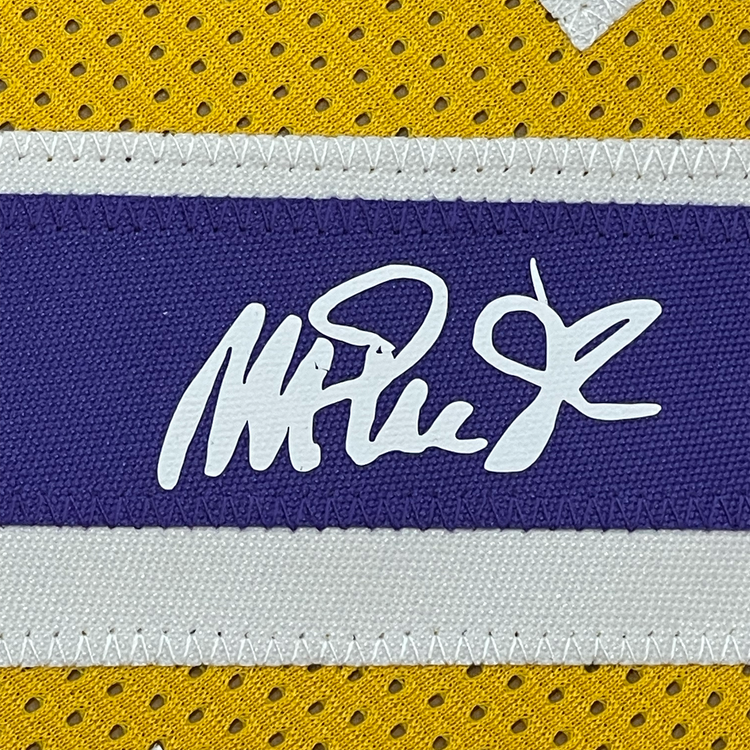 Framed Facsimile Autographed Earvin Magic Johnson 35x39 Los Angeles LA Yellow Reprint Laser Auto Basketball Jersey