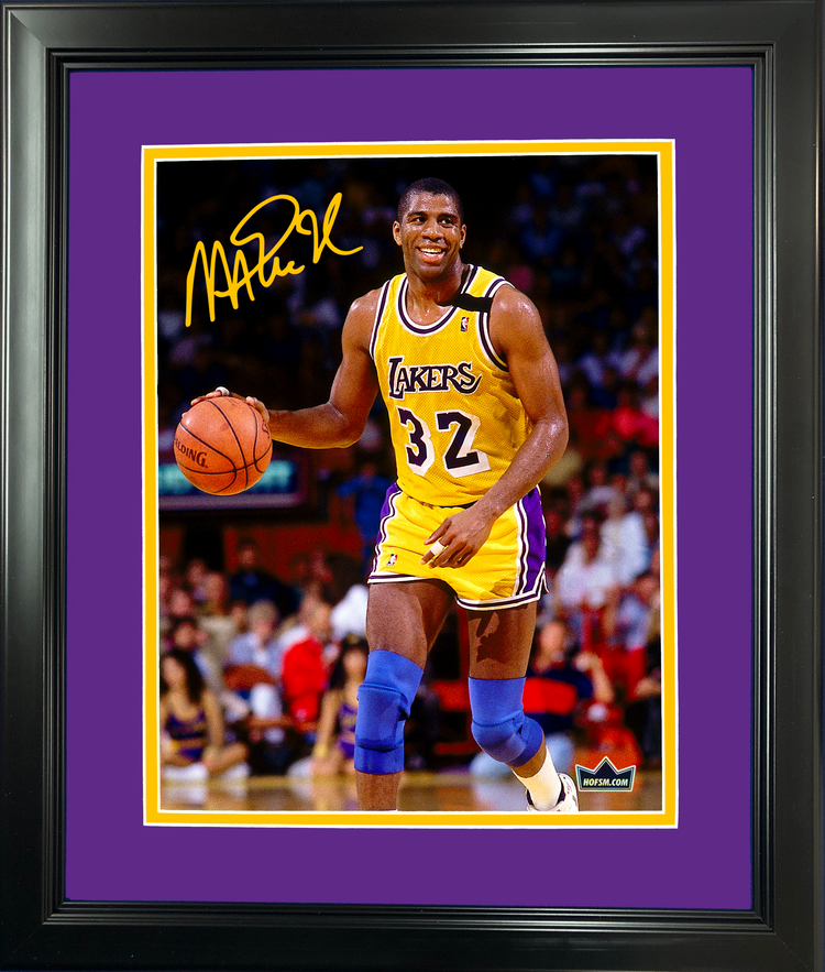 Framed Earvin Magic Johnson Facsimile Laser Engraved Signature Auto 11"x14" Basketball Photo HOFSM Holo