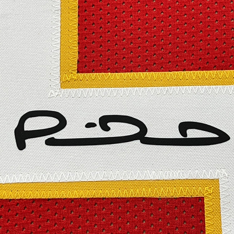 Framed Facsimile Autographed Patrick Mahomes 35x39 Kansas City Red Reprint Laser Auto Football Jersey Size Men's XL
