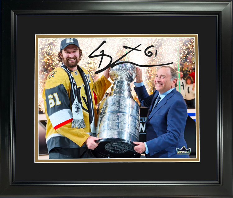 Framed Mark Stone 2023 Stanley Cup Trophy Vegas Golden Knights Facsimile Laser Engraved Signature Auto 11"x14" Hockey Photo HOFSM Holo