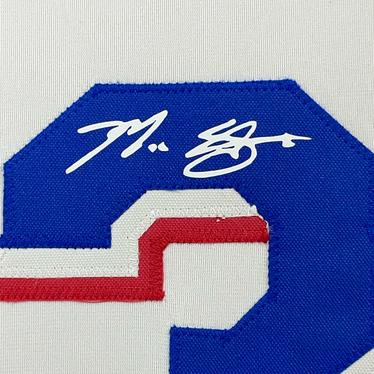Framed Facsimile Autographed Max Scherzer 35x39 Texas White Reprint Laser Auto Baseball Jersey