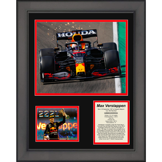 Framed Max Verstappen F1 Formula One Red Bull Driver 11"x14" Racing Three Photo Collage