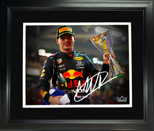 Framed Max Verstappen Facsimile Laser Engraved Signature Auto 11"x14" F1 Racing Photo HOFSM Holo