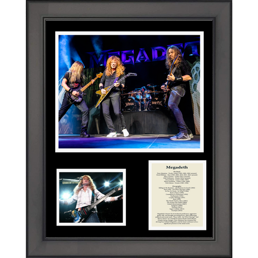 Framed Megadeth Band Discography 11"x14" Music Three Photo Collage