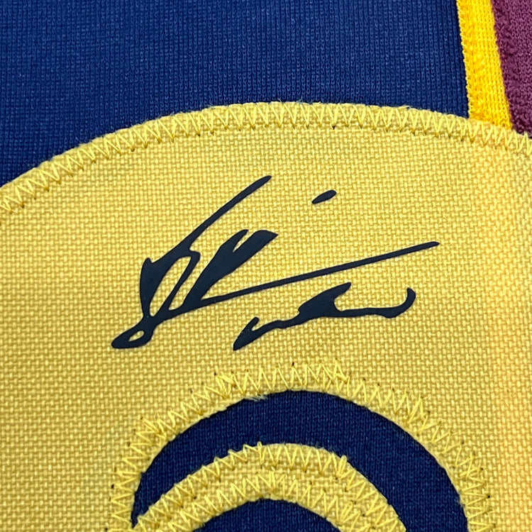 Framed Facsimile Autographed Lionel Messi Leo 35x39 FC Barcelona Blue/Red Reprint Laser Auto Soccer Jersey