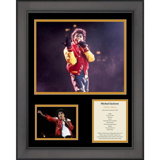 Framed Michael Jackson Thriller Album 11"x14" Music Three Photo Collage